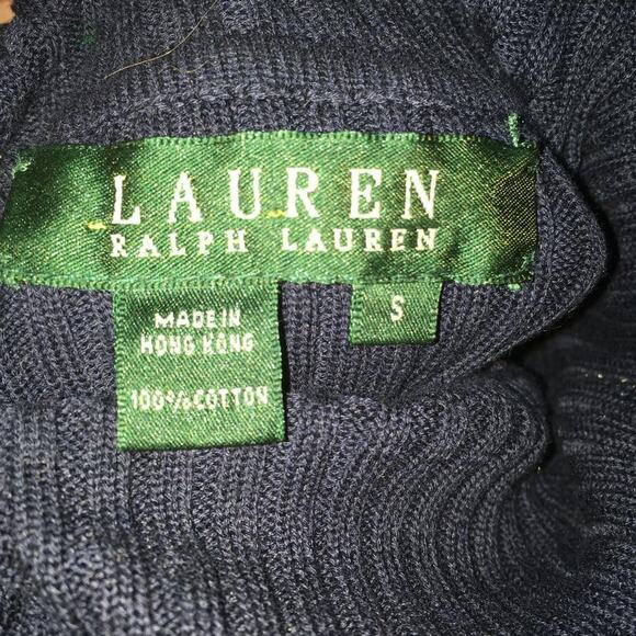 Lauren Ralph Blue-White Striped Turtleneck Sweater S - Picture 4 of 4